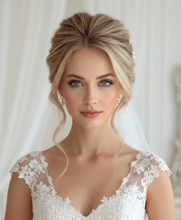 Mireasă pregătită de echipa Eleganza Studio